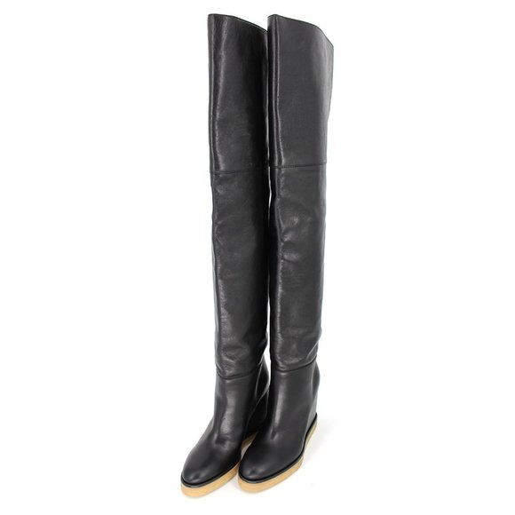 NEW Celine Manon Thigh High Wedge Boots Calfskin - Picture 2 of 7